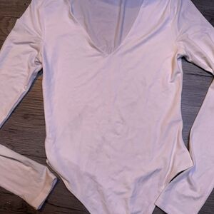 Elegant Cream V-Neck Women's Bodysuit